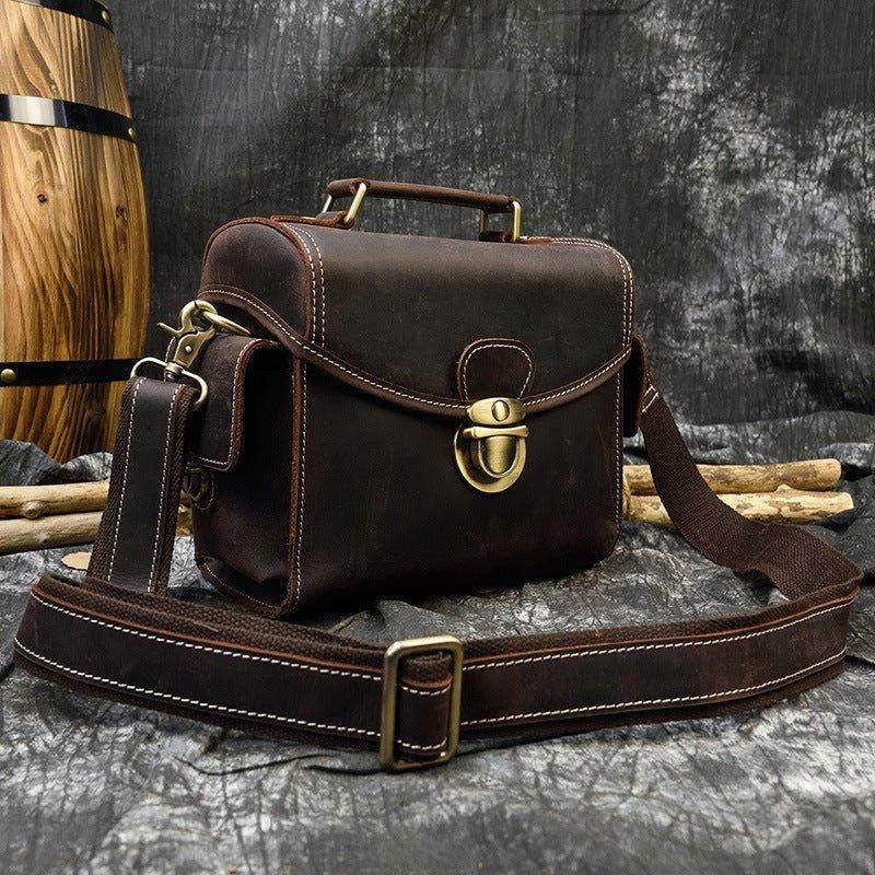 Ægte Læder Kamerataske Lille Vintage Travel