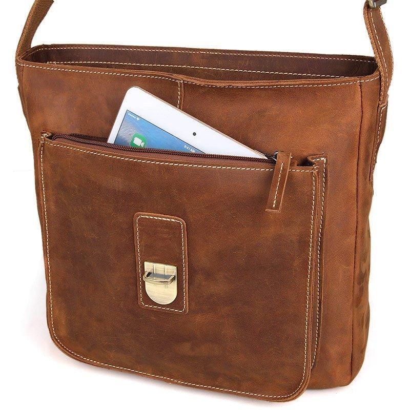 Læder Messenger Crossbody Taske Vintage