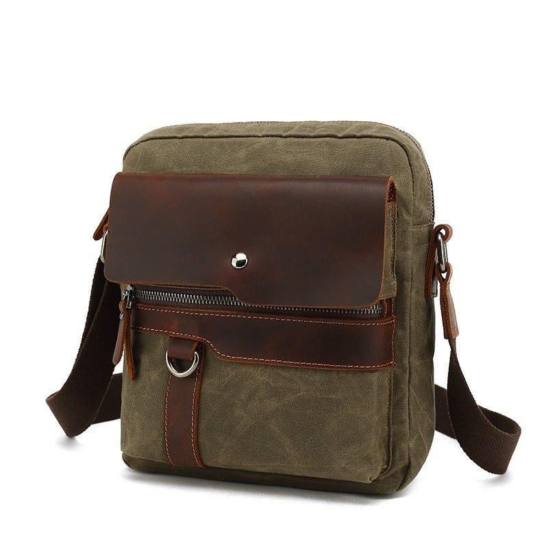 Lille Lærred Crossbody Messenger Bag Til Mænd