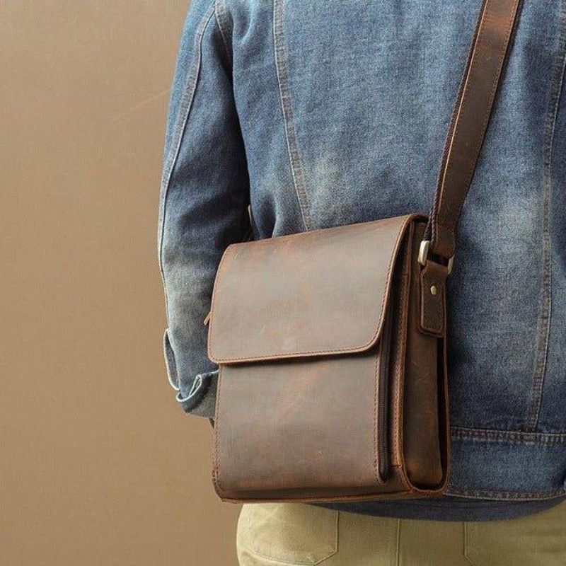 Lille Messenger-taske Crossbody-læder Til Mænd