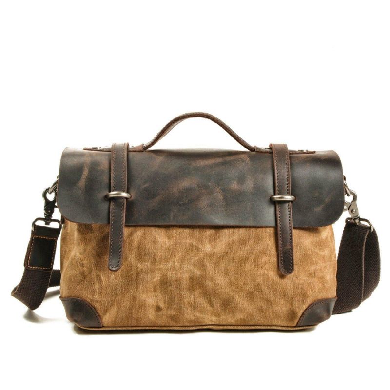 Retro Canvas Messenger Bag Briefcase Motorcykeltasker
