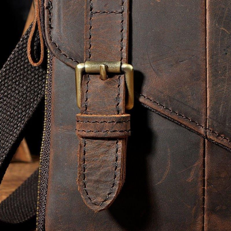Vintage Ægte Læder Dual-use Messenger Skuldertaske