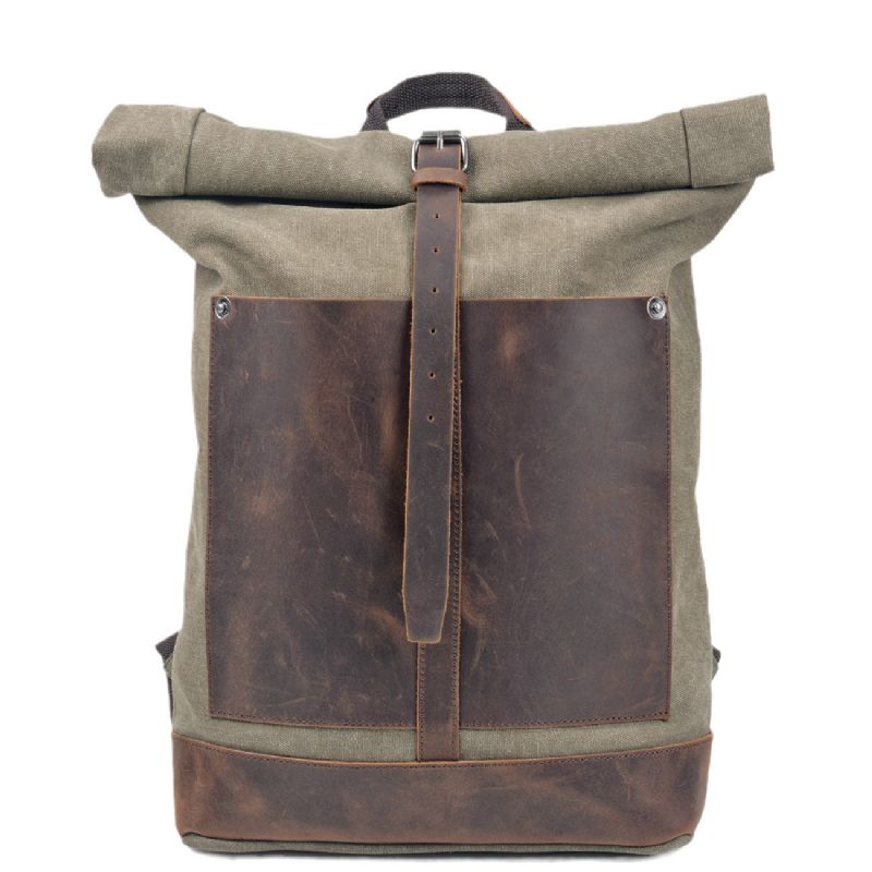 Vintage Bomuld Canvas Roll Top Rygsæk