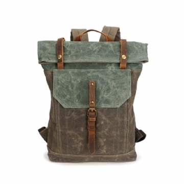 Vintage Rygsæk Roll Top Med Laptop Sleeve